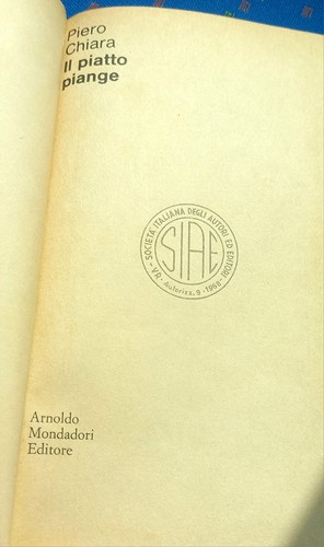 Piero chiara piatto piange - chiara,